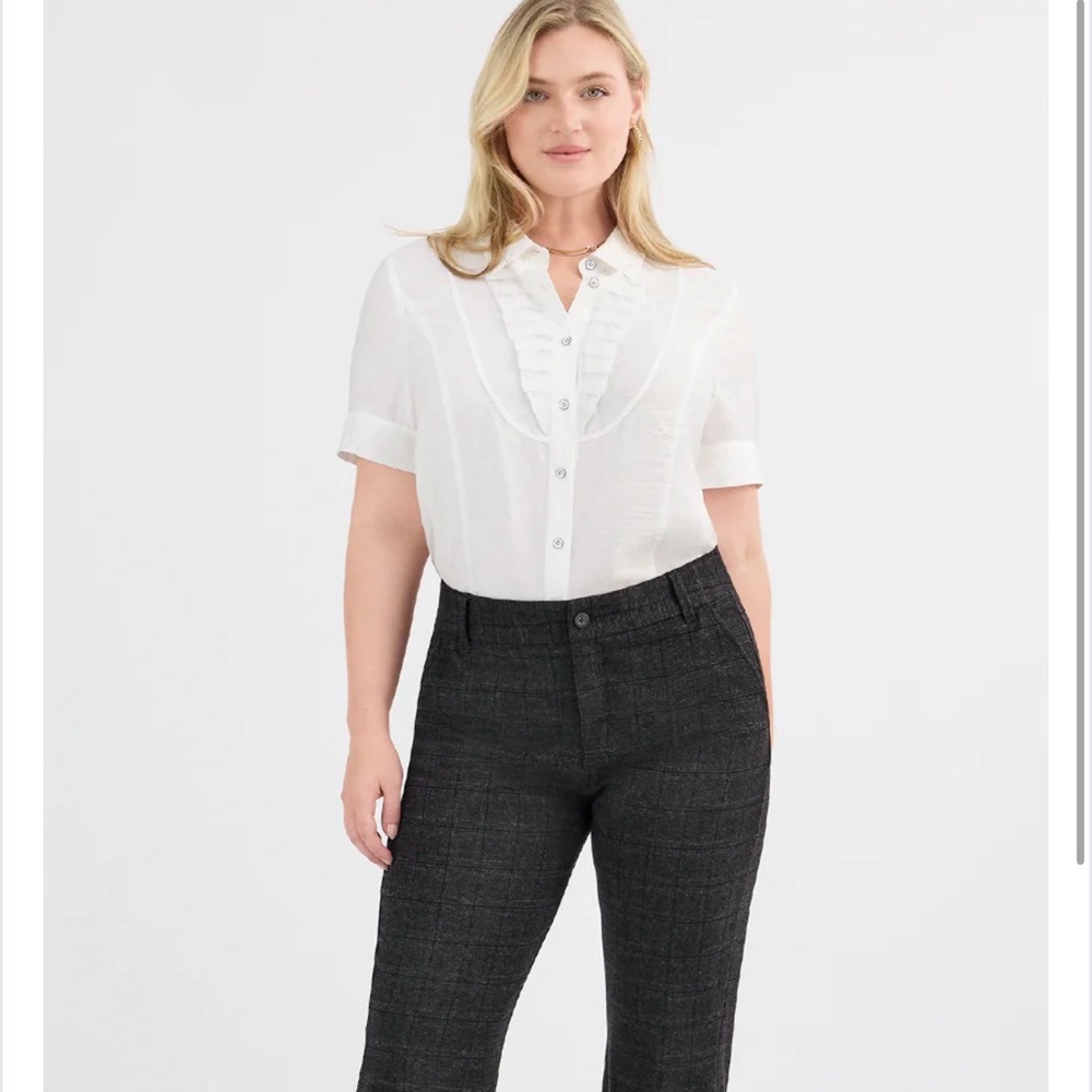 CAbi Tuxedo Button Front Shirt NWOT